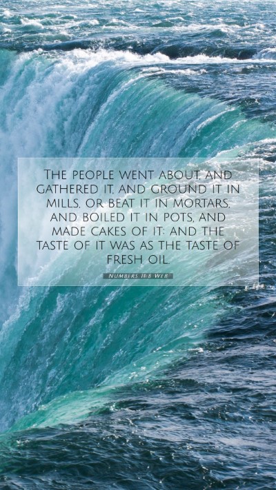 Picture 07 - Numbers 11:8 WEB Mobile Phone Wallpaper - The people went about, and gathered it, and - Mobile Bible Verse Wallpaper