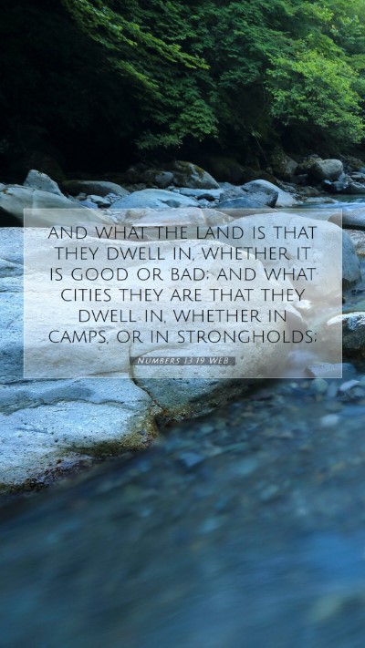 Picture 07 - Numbers 13:19 WEB Mobile Phone Wallpaper - and what the land is that they dwell in, whether - Mobile Bible Verse Wallpaper