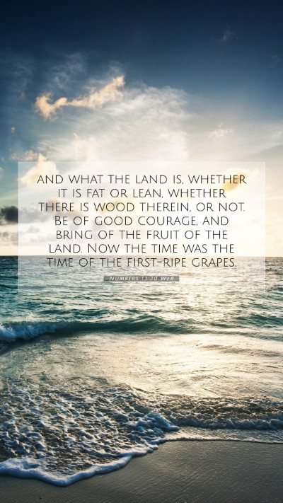 Picture 07 - Numbers 13:20 WEB Mobile Phone Wallpaper - and what the land is, whether it is fat or lean, - Mobile Bible Verse Wallpaper