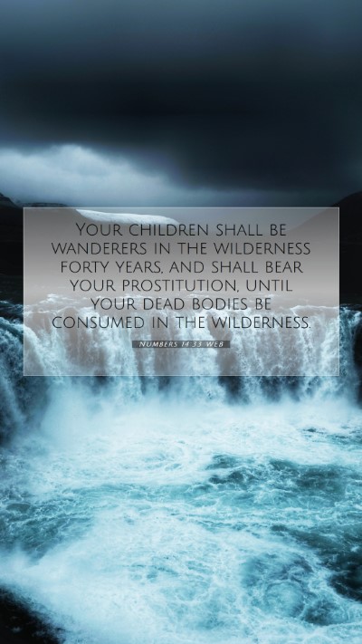 Picture 07 - Numbers 14:33 WEB Mobile Phone Wallpaper - Your children shall be wanderers in the - Mobile Bible Verse Wallpaper