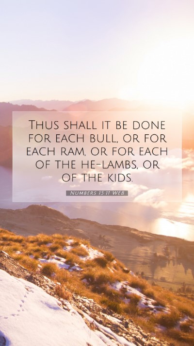 Picture 07 - Numbers 15:11 WEB Mobile Phone Wallpaper - Thus shall it be done for each bull, or for each - Mobile Bible Verse Wallpaper