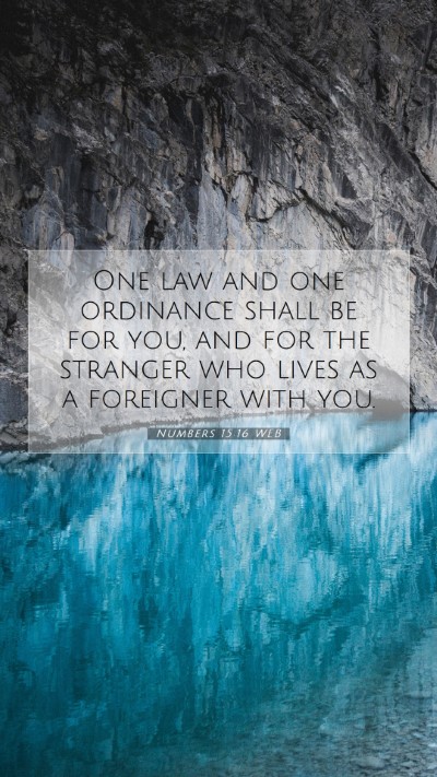 Picture 07 - Numbers 15:16 WEB Mobile Phone Wallpaper - One law and one ordinance shall be for you, and - Mobile Bible Verse Wallpaper