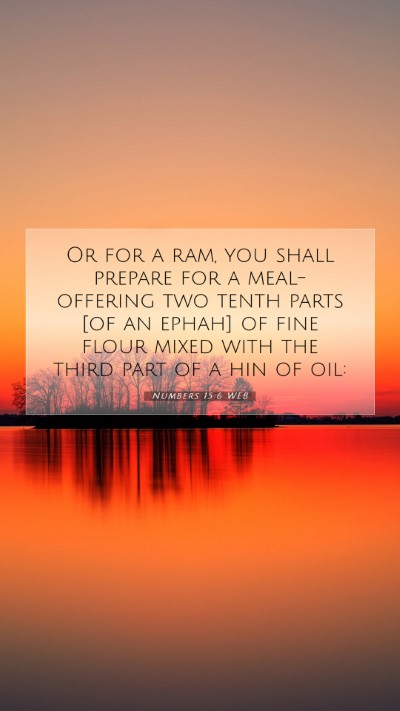 Picture 07 - Numbers 15:6 WEB Mobile Phone Wallpaper - Or for a ram, you shall prepare for a - Mobile Bible Verse Wallpaper