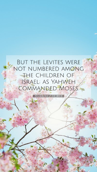 Picture 07 - Numbers 2:33 WEB Mobile Phone Wallpaper - But the Levites were not numbered among the - Mobile Bible Verse Wallpaper
