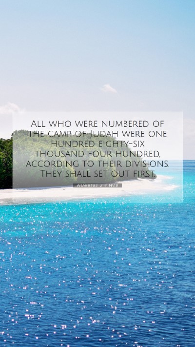 Picture 07 - Numbers 2:9 WEB Mobile Phone Wallpaper - All who were numbered of the camp of Judah were - Mobile Bible Verse Wallpaper