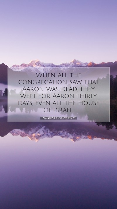 Picture 07 - Numbers 20:29 WEB Mobile Phone Wallpaper - When all the congregation saw that Aaron was - Mobile Bible Verse Wallpaper