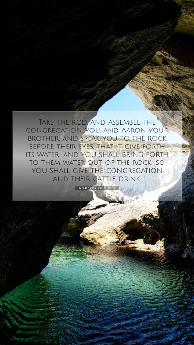 Picture 07 - Numbers 20:8 WEB Mobile Phone Wallpaper - Take the rod, and assemble the congregation, you, - Mobile Bible Verse Wallpaper
