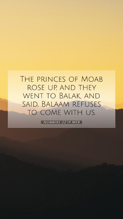 Picture 07 - Numbers 22:14 WEB Mobile Phone Wallpaper - The princes of Moab rose up, and they went to - Mobile Bible Verse Wallpaper