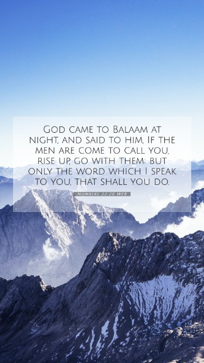 Picture 07 - Numbers 22:20 WEB Mobile Phone Wallpaper - God came to Balaam at night, and said to him, If - Mobile Bible Verse Wallpaper