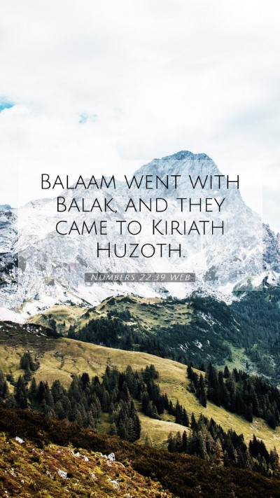 Picture 07 - Numbers 22:39 WEB Mobile Phone Wallpaper - Balaam went with Balak, and they came to Kiriath - Mobile Bible Verse Wallpaper