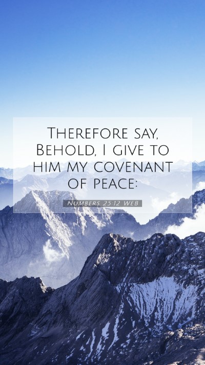 Picture 07 - Numbers 25:12 WEB Mobile Phone Wallpaper - Therefore say, Behold, I give to him my covenant - Mobile Bible Verse Wallpaper