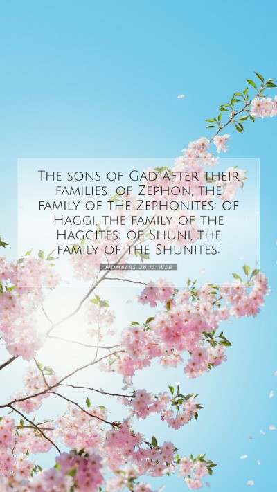 Picture 07 - Numbers 26:15 WEB Mobile Phone Wallpaper - The sons of Gad after their families: of Zephon, - Mobile Bible Verse Wallpaper