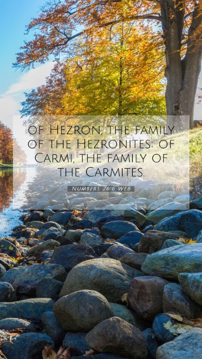 Picture 07 - Numbers 26:6 WEB Mobile Phone Wallpaper - of Hezron, the family of the Hezronites; of - Mobile Bible Verse Wallpaper
