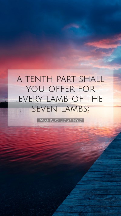 Picture 07 - Numbers 28:21 WEB Mobile Phone Wallpaper - a tenth part shall you offer for every lamb of - Mobile Bible Verse Wallpaper