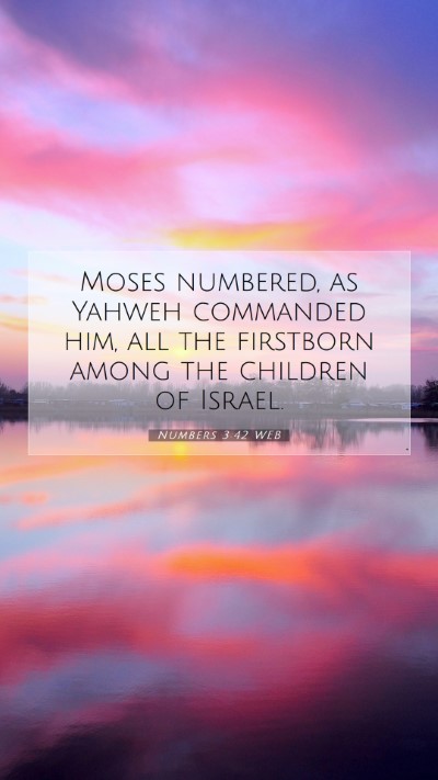 Picture 07 - Numbers 3:42 WEB Mobile Phone Wallpaper - Moses numbered, as Yahweh commanded him, all the - Mobile Bible Verse Wallpaper