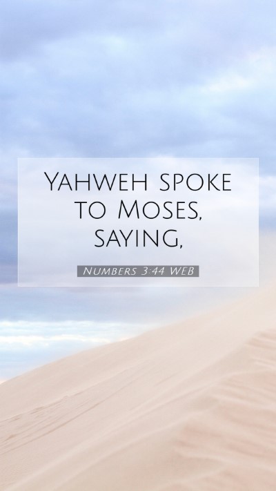 Picture 07 - Numbers 3:44 WEB Mobile Phone Wallpaper - Yahweh spoke to Moses, - Mobile Bible Verse Wallpaper