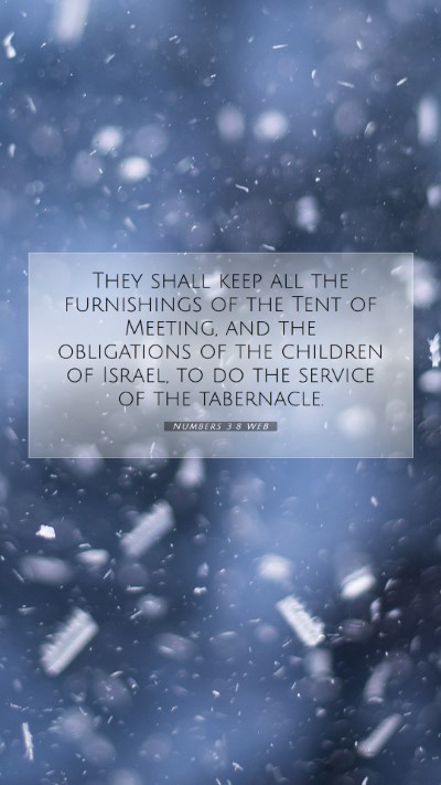 Picture 07 - Numbers 3:8 WEB Mobile Phone Wallpaper - They shall keep all the furnishings of the Tent - Mobile Bible Verse Wallpaper