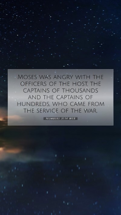 Picture 07 - Numbers 31:14 WEB Mobile Phone Wallpaper - Moses was angry with the officers of the host, - Mobile Bible Verse Wallpaper