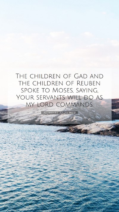 Picture 07 - Numbers 32:25 WEB Mobile Phone Wallpaper - The children of Gad and the children of Reuben - Mobile Bible Verse Wallpaper