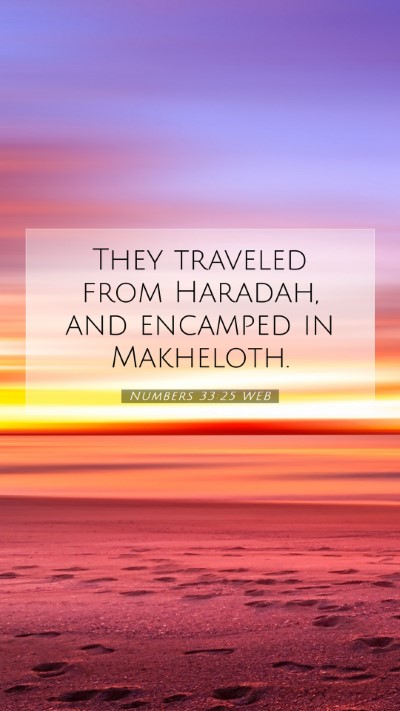 Picture 07 - Numbers 33:25 WEB Mobile Phone Wallpaper - They traveled from Haradah, and encamped in - Mobile Bible Verse Wallpaper