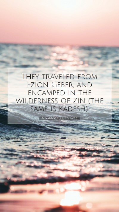 Picture 07 - Numbers 33:36 WEB Mobile Phone Wallpaper - They traveled from Ezion Geber, and encamped in - Mobile Bible Verse Wallpaper