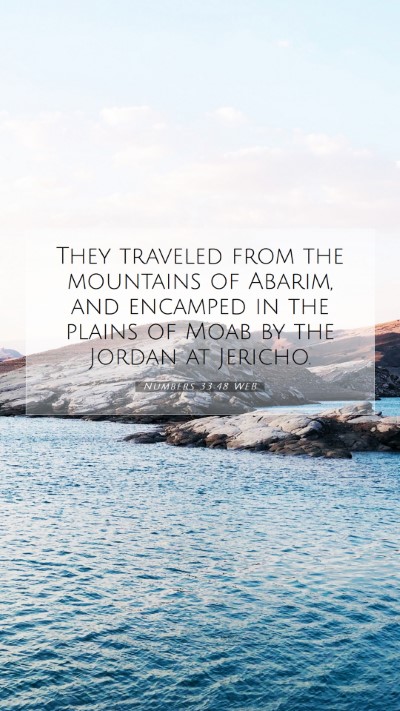 Picture 07 - Numbers 33:48 WEB Mobile Phone Wallpaper - They traveled from the mountains of Abarim, and - Mobile Bible Verse Wallpaper