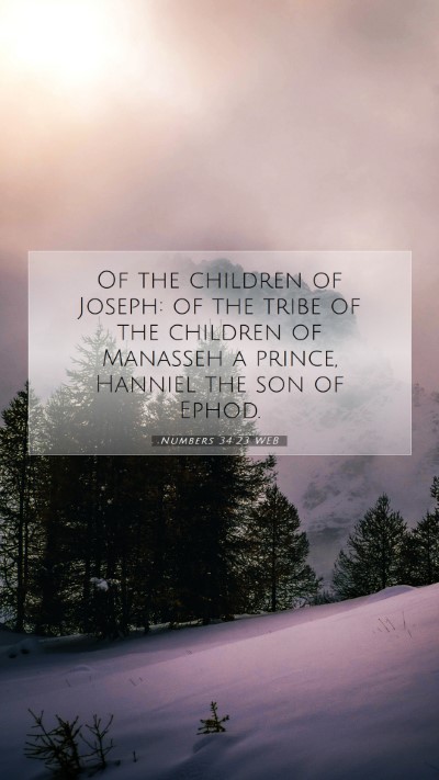 Picture 07 - Numbers 34:23 WEB Mobile Phone Wallpaper - Of the children of Joseph: of the tribe of the - Mobile Bible Verse Wallpaper