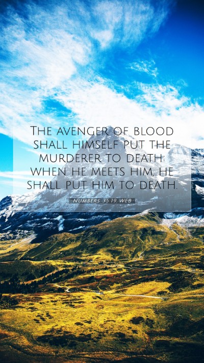 Picture 07 - Numbers 35:19 WEB Mobile Phone Wallpaper - The avenger of blood shall himself put the - Mobile Bible Verse Wallpaper