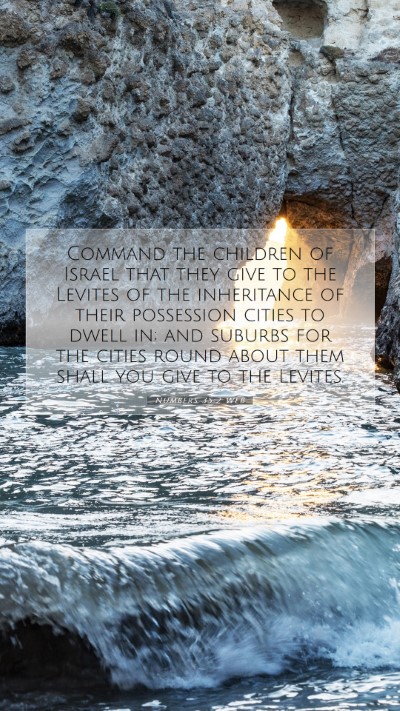 Picture 07 - Numbers 35:2 WEB Mobile Phone Wallpaper - Command the children of Israel that they give to - Mobile Bible Verse Wallpaper