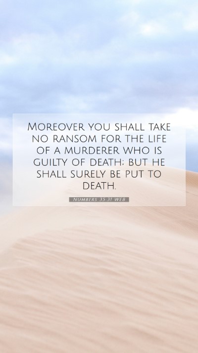 Picture 07 - Numbers 35:31 WEB Mobile Phone Wallpaper - Moreover you shall take no ransom for the life of - Mobile Bible Verse Wallpaper