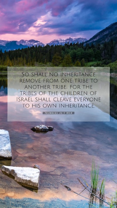 Picture 07 - Numbers 36:9 WEB Mobile Phone Wallpaper - So shall no inheritance remove from one tribe to - Mobile Bible Verse Wallpaper