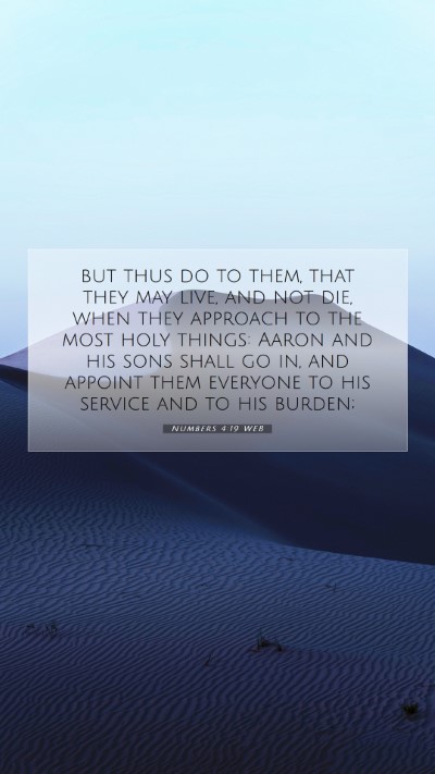 Picture 07 - Numbers 4:19 WEB Mobile Phone Wallpaper - but thus do to them, that they may live, and not - Mobile Bible Verse Wallpaper