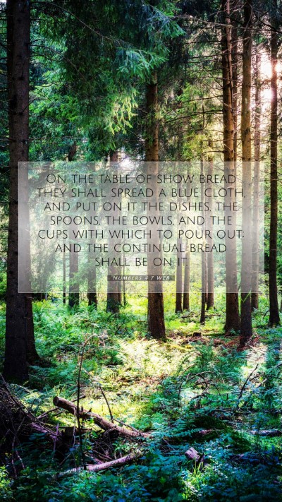 Picture 07 - Numbers 4:7 WEB Mobile Phone Wallpaper - On the table of show bread they shall spread a - Mobile Bible Verse Wallpaper