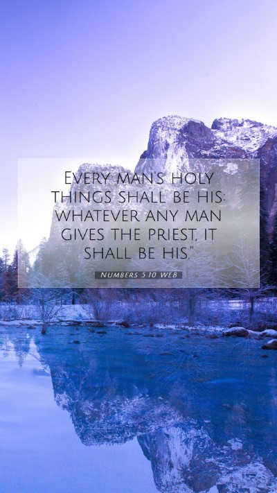 Picture 07 - Numbers 5:10 WEB Mobile Phone Wallpaper - Every man's holy things shall be his: whatever - Mobile Bible Verse Wallpaper