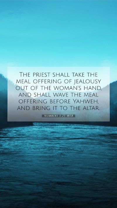 Picture 07 - Numbers 5:25 WEB Mobile Phone Wallpaper - The priest shall take the meal offering of - Mobile Bible Verse Wallpaper