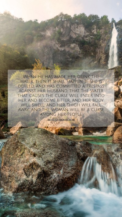 Picture 07 - Numbers 5:27 WEB Mobile Phone Wallpaper - When he has made her drink the water, then it - Mobile Bible Verse Wallpaper