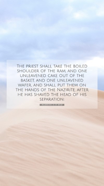 Picture 07 - Numbers 6:19 WEB Mobile Phone Wallpaper - The priest shall take the boiled shoulder of the - Mobile Bible Verse Wallpaper