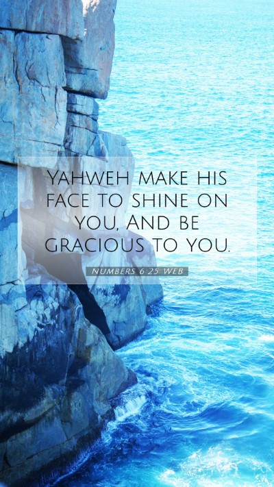 Picture 07 - Numbers 6:25 WEB Mobile Phone Wallpaper - Yahweh make his face to shine on you, And be - Mobile Bible Verse Wallpaper