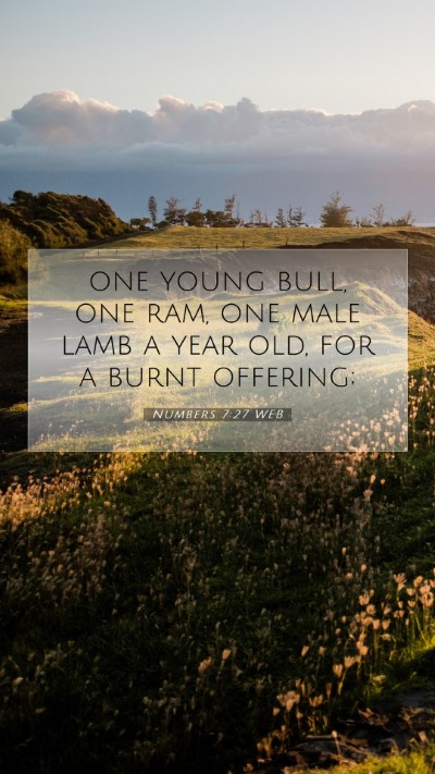 Picture 07 - Numbers 7:27 WEB Mobile Phone Wallpaper - one young bull, one ram, one male lamb a year - Mobile Bible Verse Wallpaper