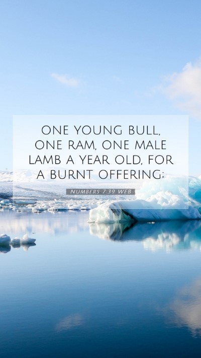 Picture 07 - Numbers 7:39 WEB Mobile Phone Wallpaper - one young bull, one ram, one male lamb a year - Mobile Bible Verse Wallpaper
