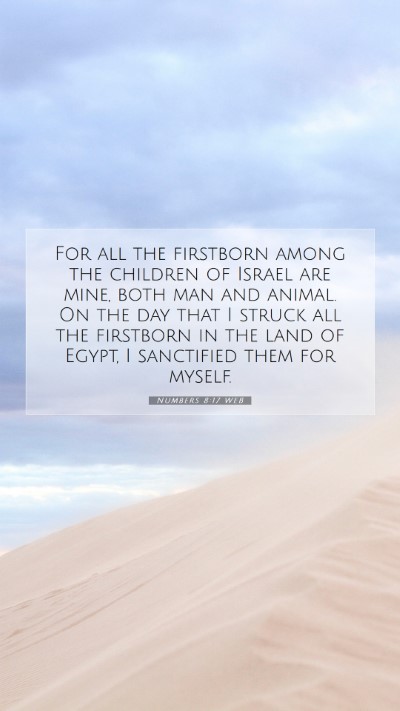 Picture 07 - Numbers 8:17 WEB Mobile Phone Wallpaper - For all the firstborn among the children of - Mobile Bible Verse Wallpaper