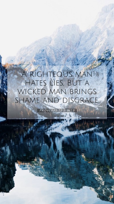 Picture 07 - Proverbs 13:5 WEB Mobile Phone Wallpaper - A righteous man hates lies, But a wicked man - Mobile Bible Verse Wallpaper