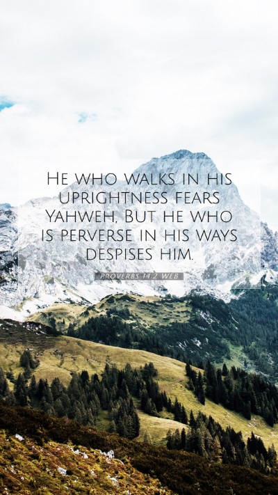 Picture 07 - Proverbs 14:2 WEB Mobile Phone Wallpaper - He who walks in his uprightness fears Yahweh, But - Mobile Bible Verse Wallpaper