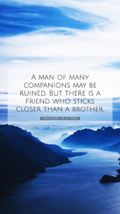 Picture 07 - Proverbs 18:24 WEB Mobile Phone Wallpaper - A man of many companions may be ruined, But there - Mobile Bible Verse Wallpaper