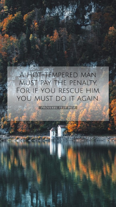 Picture 07 - Proverbs 19:19 WEB Mobile Phone Wallpaper - A hot-tempered man must pay the penalty, For if - Mobile Bible Verse Wallpaper