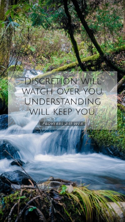 Picture 07 - Proverbs 2:11 WEB Mobile Phone Wallpaper - Discretion will watch over you. Understanding - Mobile Bible Verse Wallpaper