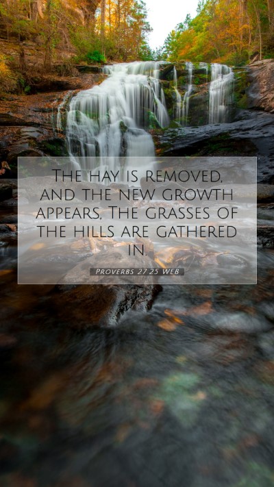 Picture 07 - Proverbs 27:25 WEB Mobile Phone Wallpaper - The hay is removed, and the new growth appears, - Mobile Bible Verse Wallpaper