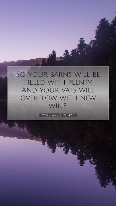 Picture 07 - Proverbs 3:10 WEB Mobile Phone Wallpaper - So your barns will be filled with plenty, And - Mobile Bible Verse Wallpaper