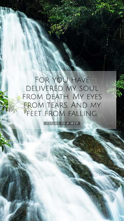 Picture 07 - Psalms 116:8 WEB Mobile Phone Wallpaper - For you have delivered my soul from death, My - Mobile Bible Verse Wallpaper