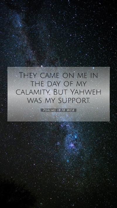 Picture 07 - Psalms 18:18 WEB Mobile Phone Wallpaper - They came on me in the day of my calamity, But - Mobile Bible Verse Wallpaper